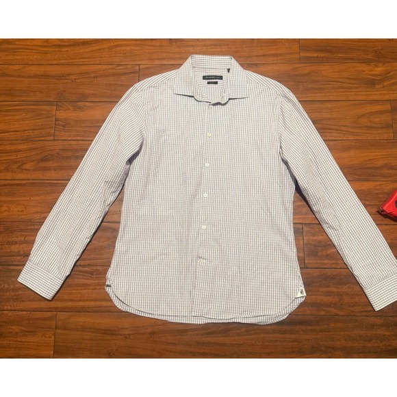 John Varvatos USA Other - John Varvatos USA Mens Slim Fit Dress Shirt Purple White Check 16 34/35 L